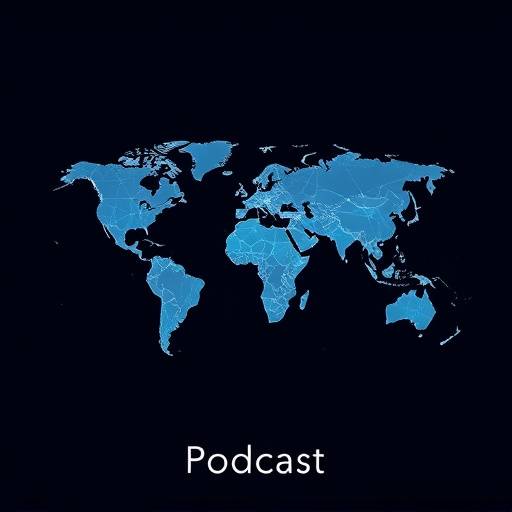 Podcast cover art for 'Business Beyond Borders' featuring a world map and a network of connections.