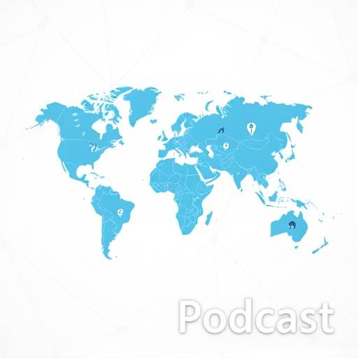 Podcast cover art for 'Global Health Insights' featuring a world map overlaid with medical symbols.