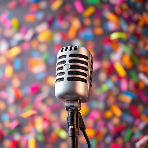 Podcast cover art for 'Laugh Out Loud' featuring a microphone and a burst of colorful confetti.